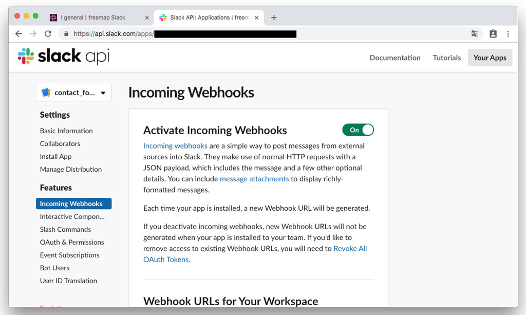 Activate Incoming Webhooks on